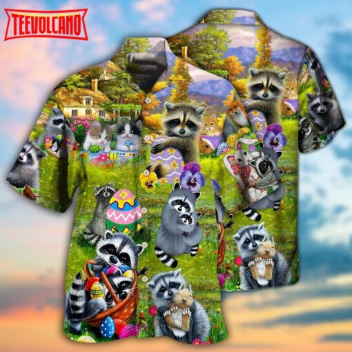 Raccoon I Am Just Here For The Eggs Harmony Hawaiian Shirt