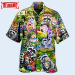 Raccoon I Am Just Here For The Eggs Harmony Hawaiian Shirt