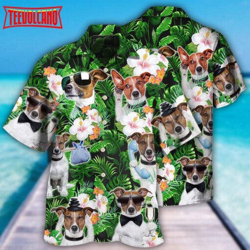 Rat Terrier Green Tropical Dog Lover Hawaiian Shirt