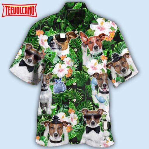 Rat Terrier Green Tropical Dog Lover Hawaiian Shirt