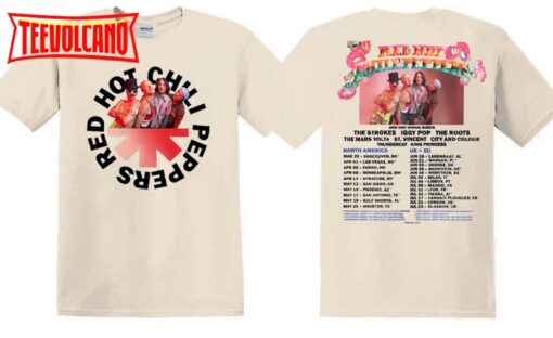 Red Hot Chili Peppers 2023 Concert Tour Double Side Shirt