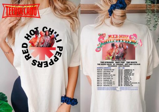 Red Hot Chili Peppers 2023 Concert Tour Double Side Shirt