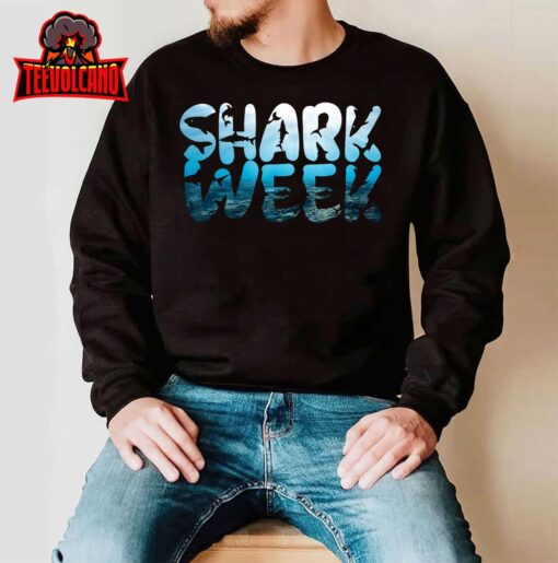 Retro Shark Ocean Biologist Animal Lover Shark Fin Week 2023 T-Shirt