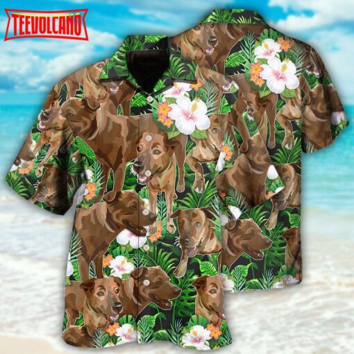 Rhodesian Ridgeback Dog Tropical Floral Style Hawaiian Shirt