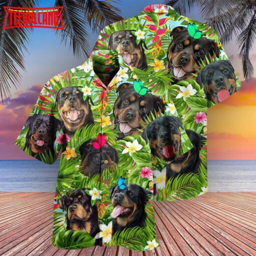 Rottweiler Dog Happy Summer Hawaiian Shirt