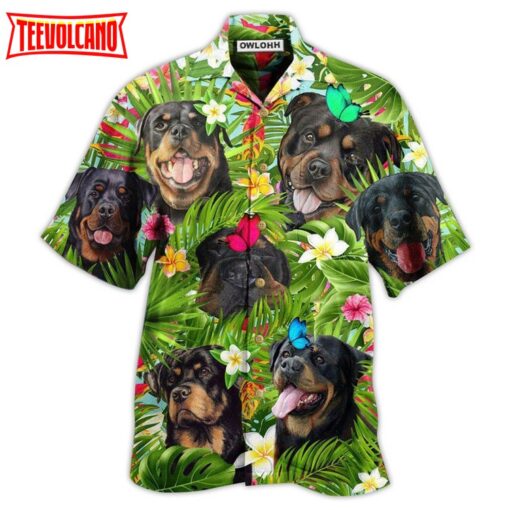 Rottweiler Dog Happy Summer Hawaiian Shirt