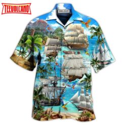 Sailing Ship In The Sea Hawaiian Shirt