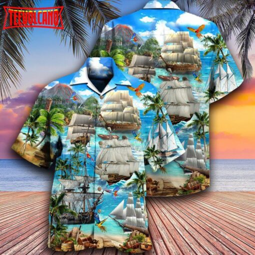 Sailing Ship In The Sea Hawaiian Shirt