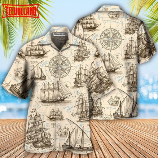 Sailing Vintage Pirate Map Hawaiian Shirt