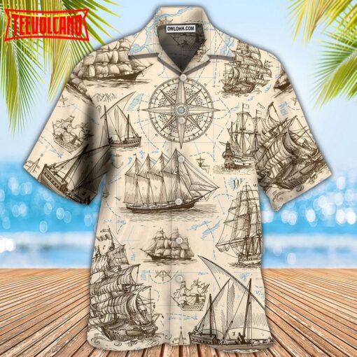 Sailing Vintage Pirate Map Hawaiian Shirt