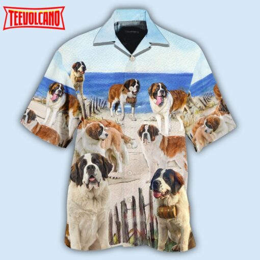 Saint Bernard Dog Funny Beach Style Hawaiian Shirt