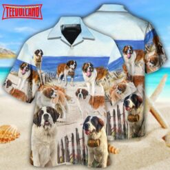 Saint Bernard Dog Funny Beach Style Hawaiian Shirt