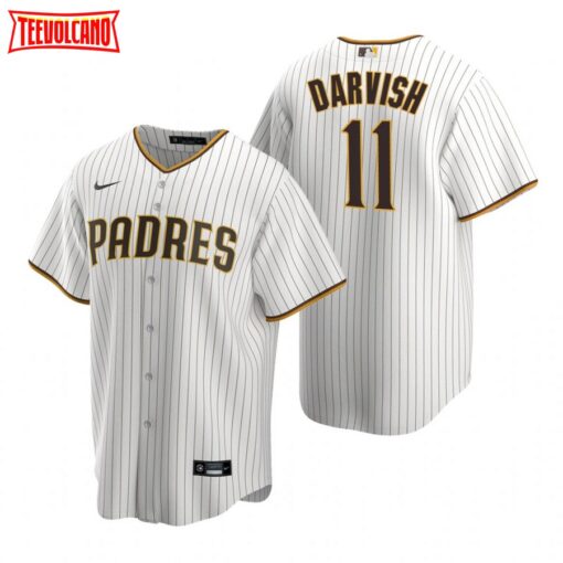 San Diego Padres Yu Darvish White Brown Replica Home Jersey