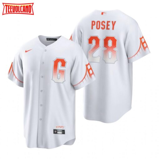 San Francisco Giants Buster Posey White 2021 City Connect Replica Jersey