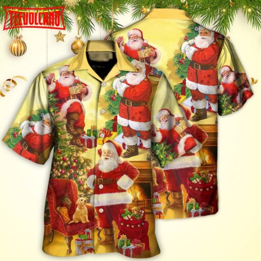 Santa Claus Story Happy Xmas Style Hawaiian Shirt