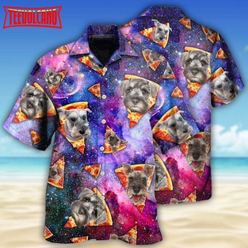 Schnauzer Dog Lover Mysterious Galaxy Pizza Hawaiian Shirt