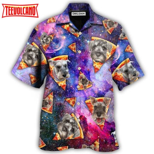 Schnauzer Dog Lover Mysterious Galaxy Pizza Hawaiian Shirt