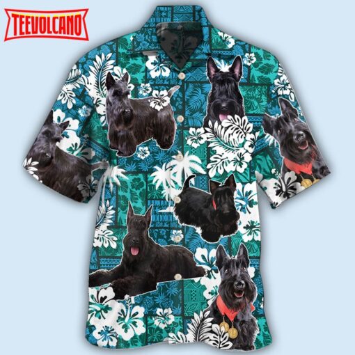 Scottish Terrier Dog Lovely Tribal Tropical Hawaiian Shirt