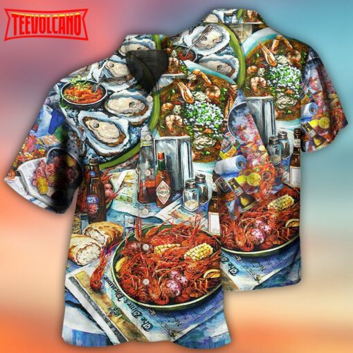 Sea Food Drink Art Style Hawaiian Shirt