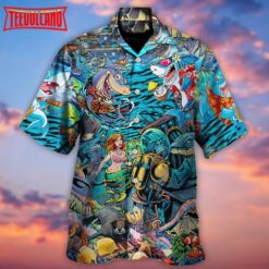 Shark Bar With Animal Underwater Hawaiian Shirt