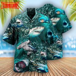 Shark In A World Full Of Fish Be A Shark Hawaiian Shirt