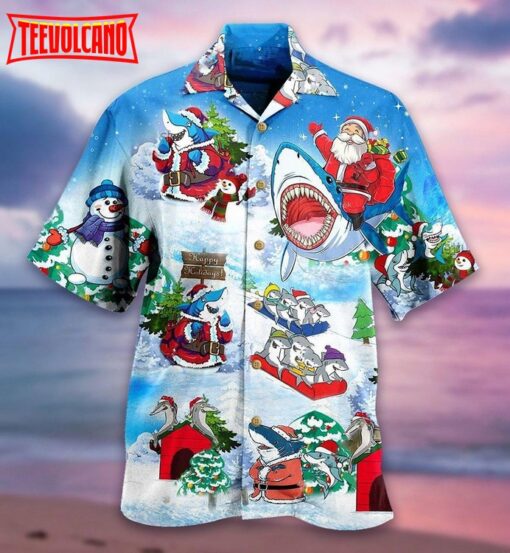 Shark Santa Love Xmas Hawaiian Shirt