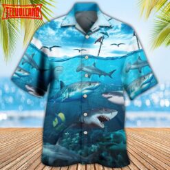 Shark Undersea Darkness Art Hawaiian Shirt