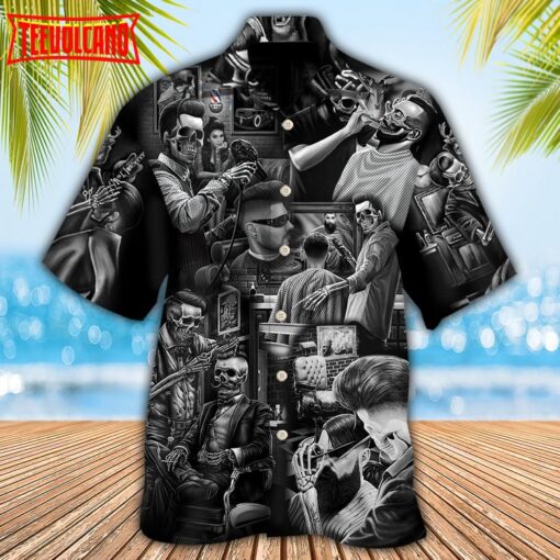 Skull Barber Hairdresser Style Hawaiian Shirt