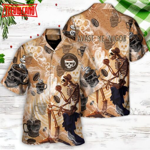 Skull Coffee Amazing Style For Pigue Hawaiian Shirt