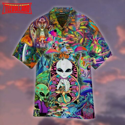 Skull Mushroom Alien Trippy Aloha Hawaiian Shirt