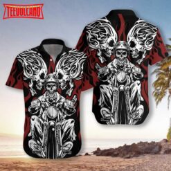 Skull Rider Motorcycle Unisex Hawaiian Shirt