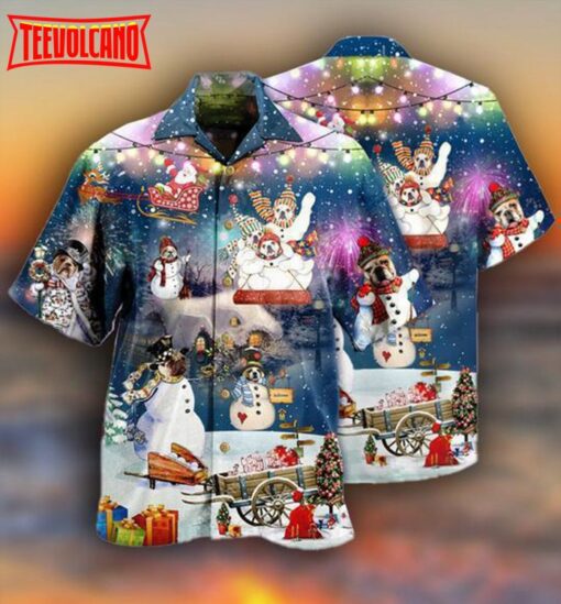 Snowdog Merry Christmas Funny Hawaiian Shirt