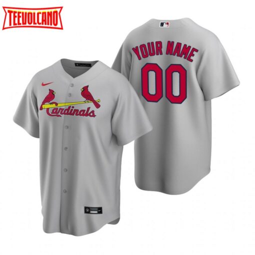 St. Louis Cardinals Custom Gray Road Replica Jersey