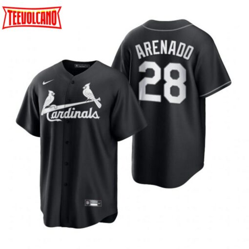 St. Louis Cardinals Nolan Arenado Black White Fashion Replica Jersey