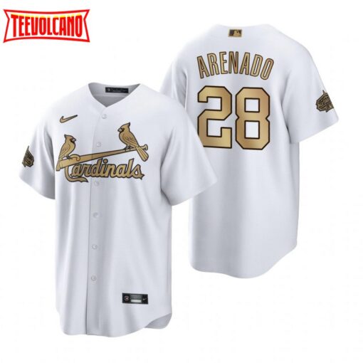 St. Louis Cardinals Nolan Arenado White Gold 2022 All-Star Replica Jersey