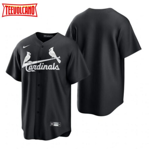 St. Louis Cardinals Team Black White Replica Jersey