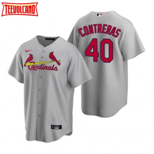 St. Louis Cardinals Willson Contreras Gray Road Replica Jersey