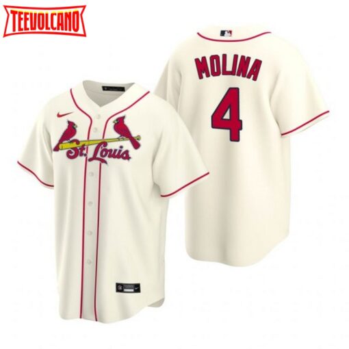 St. Louis Cardinals Yadier Molina Cream Replica Alternate Jersey