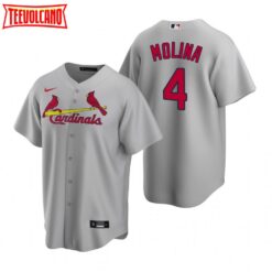 St. Louis Cardinals Yadier Molina Gray Replica Road Jersey