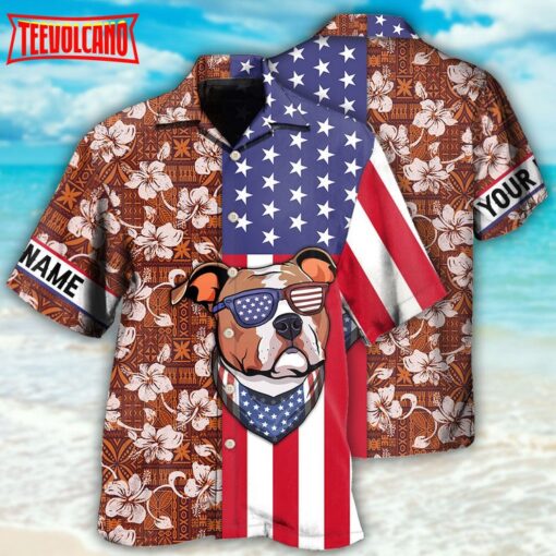 Staffordshire Bull Terrier Dog America Hawaiian Shirt