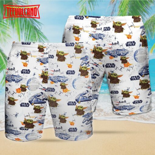 Star Wars Baby Yoda Hawaiian Shirt and Shorts