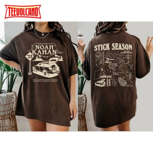 Stick Season Tour 2023 Double Sided T-shirt, Noah Kahan Music Tour 2023 Shirt