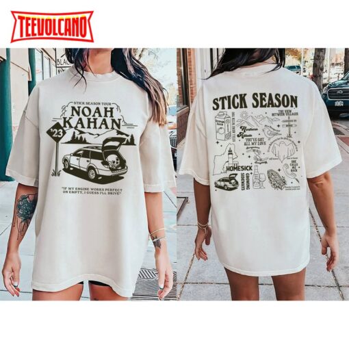 Stick Season Tour 2023 Double Sided T-shirt, Noah Kahan Music Tour 2023 Shirt