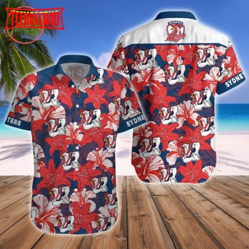 Sydney Roosters Mascot Hawaiian Shirt