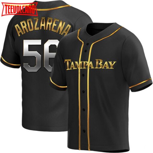 Tampa Bay Rays Randy Arozarena Black Golden Replica Jersey