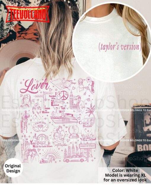 Taylors Version and Lover Tracklist Double Sided Shirt – Swiftie Shirt For Fan