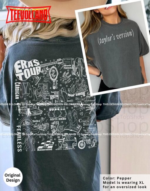 Taylors Version Eras Tour Double Sided T-Shirt, Eras Tour Merch Sweatshirt