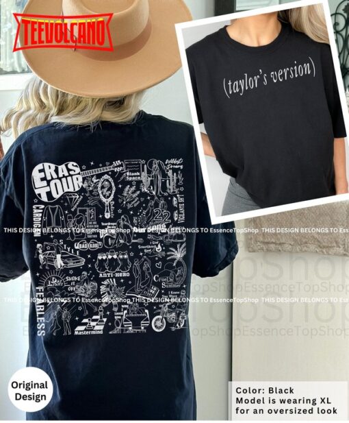 Taylors Version Eras Tour Double Sided T-Shirt, Eras Tour Merch Sweatshirt