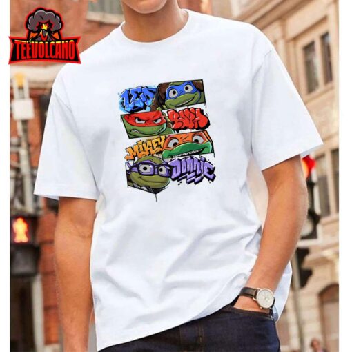 Teenage Mutant Ninja Turtles Mutant Mayhem Graffiti Names T-Shirt