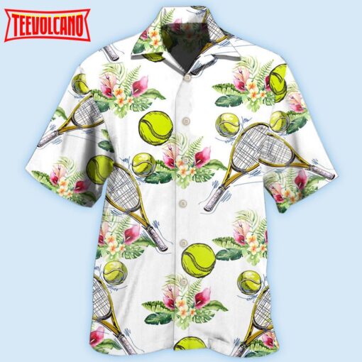 Tennis Tropical Floral Hawaiian Shirt